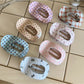 Beau - Vintage Style Printed Oval Acrylic Hair Clip