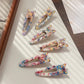 Beau - Glossy Printed Cat Detail Hair Clip Set