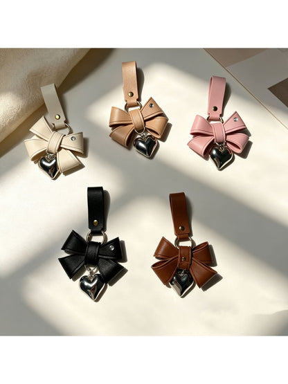 Keypus - Cartoon Bow PU Alloy Pendant Bag Charm Keychain