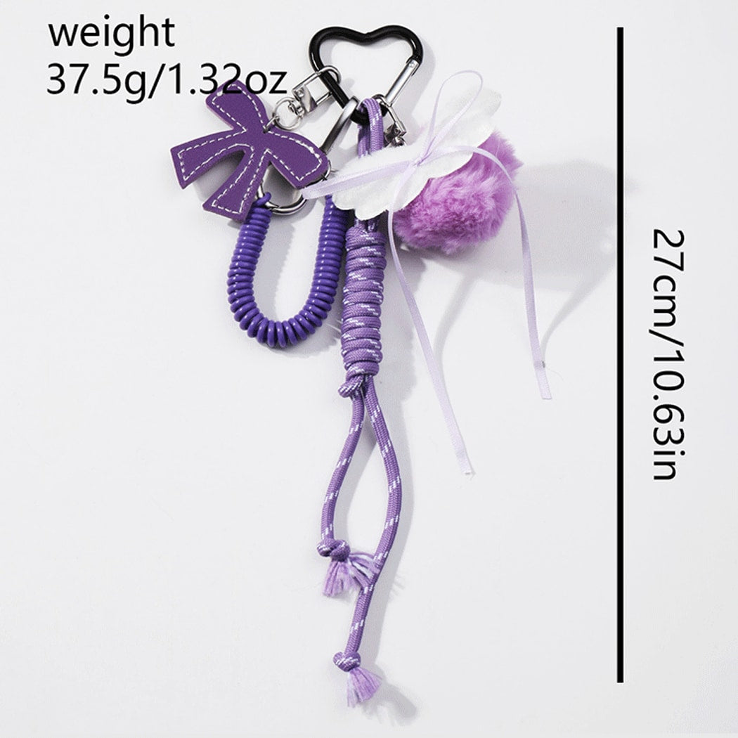 Keypus - Cute Pom Pom and Bow Keychain