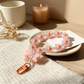 Keypus - Floral Beaded Bow Acrylic Bag Charm Keychain