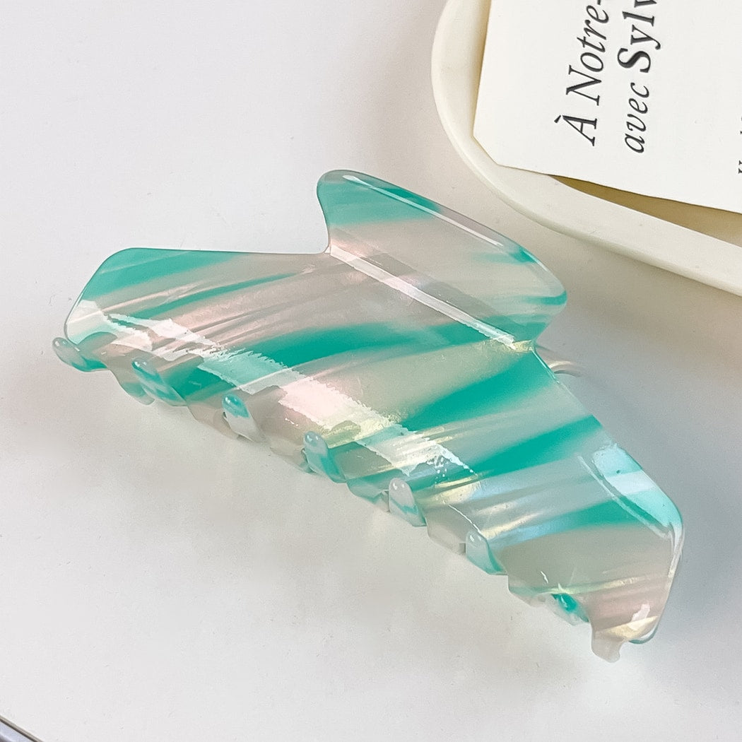 Beau - Patterned PVC Marbled Finish Claw Hair Clip