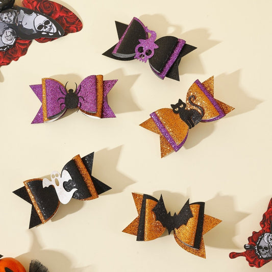 Beau - Sparkly Halloween Theme Bow Hair Clip
