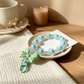 Keypus - Floral Beaded Bow Acrylic Bag Charm Keychain