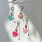Keypus - Alloy Floral Heart Pendant Bag Charm Keychain
