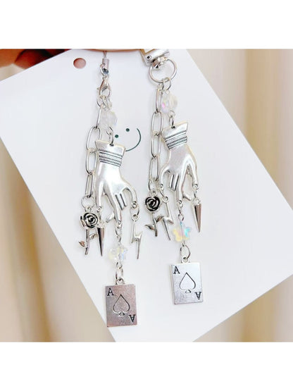 Keypus - Minimalist Hand and Flower Charm Keychain