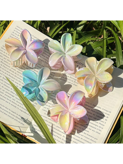 Beau - Gradient Plastic Flower Design Claw Clip