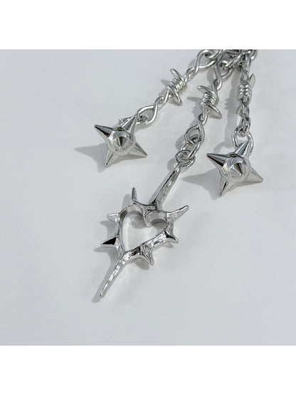 Keypus - Retro Style Hollow Heart Chain Bag Charm Keychain