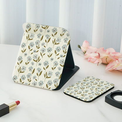 Mirroray - Double Sided Floral Print Folding Makeup Mirror