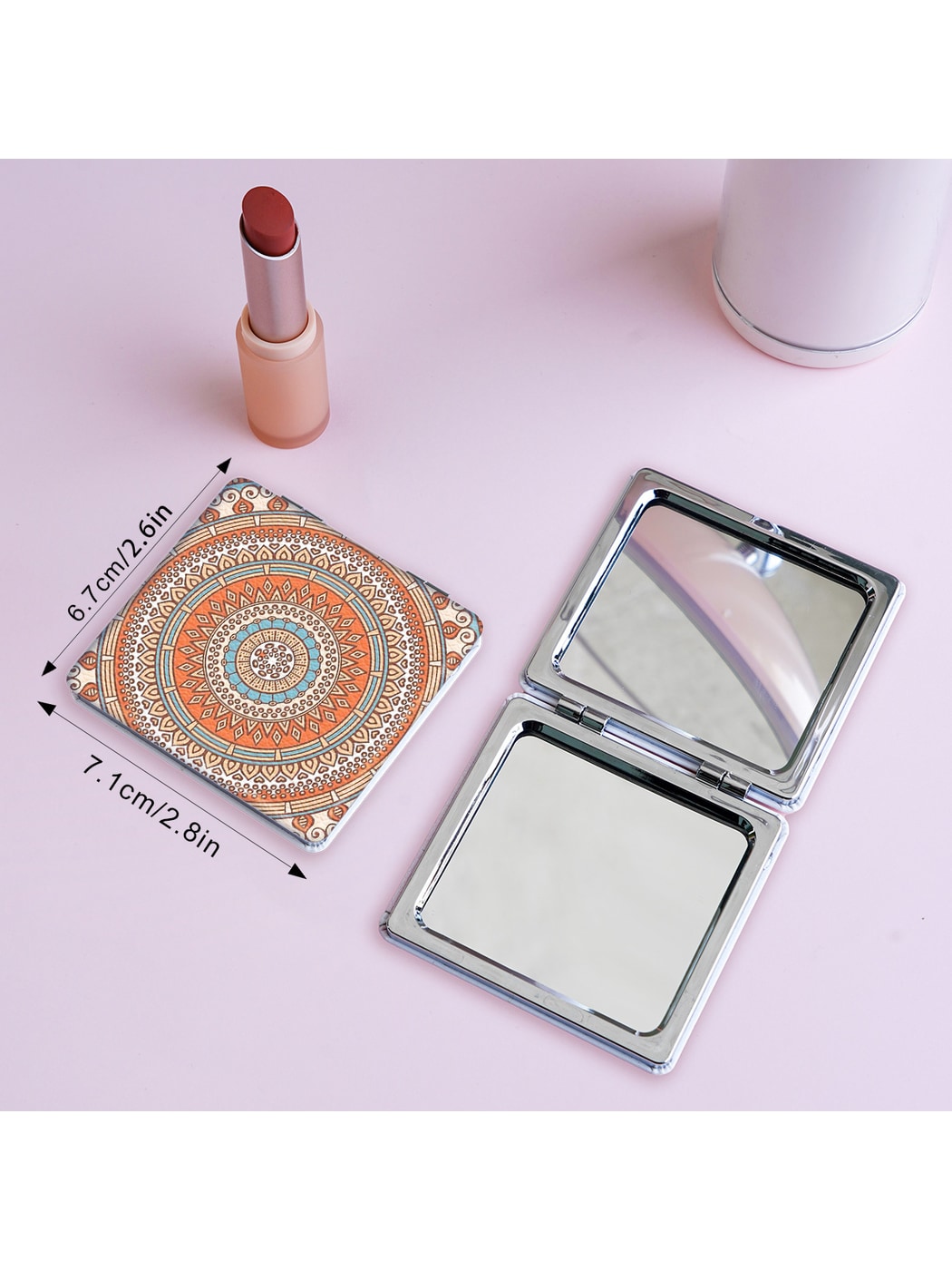 Mirroray - Totem Pattern Portable Folding Makeup Mirror