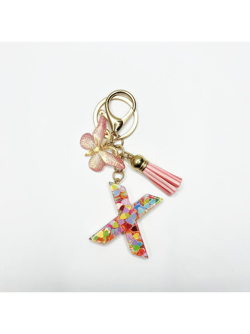 Keypus - Delicate Butterfly Letter Pendant Keychain