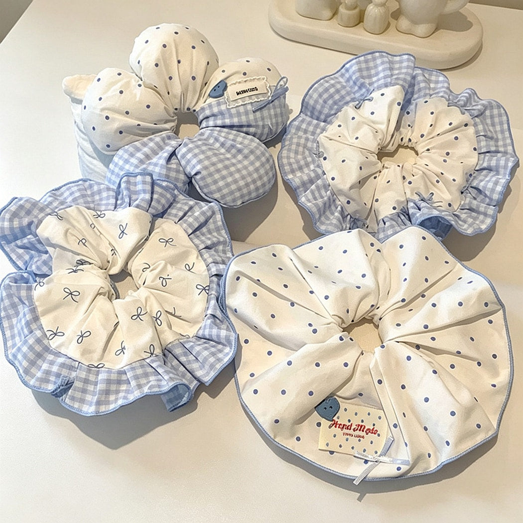 Gifty - Elegant Polka Dot Polyester Fabric Scrunchie