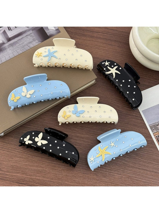 Beau - Starfish And Butterfly Hair Claw Clip