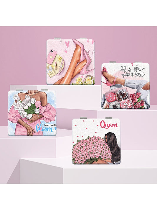 Mirroray - Square High Heel Printed Folding Mirror