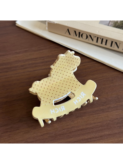 Beau - Rocking Horse Pattern Acetate Claw Clip