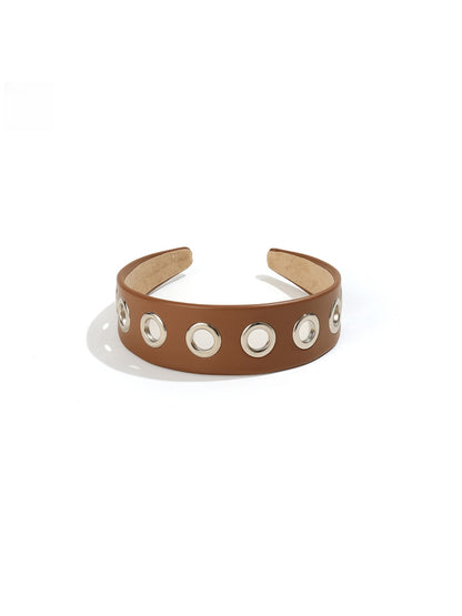 Gifty - Fashion PU Alloy Circle Accent Headband