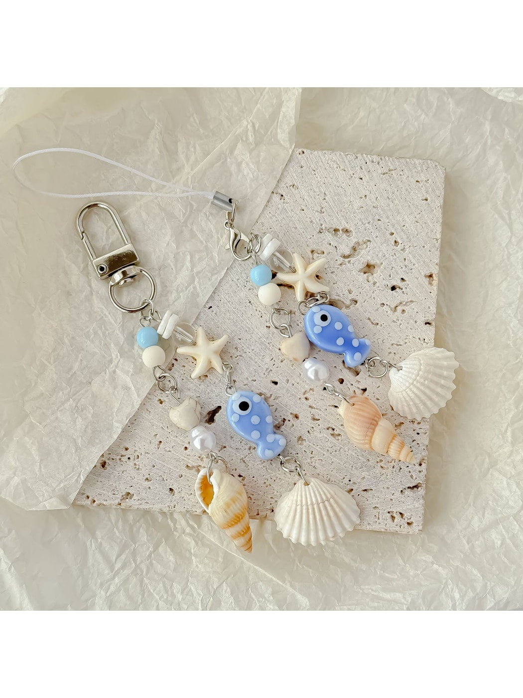 Keypus - Plastic Alloy Ocean Motif Bag Charm Keychain