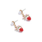 Earedge - Sweet Strawberry Bow Dangle Drop Earrings