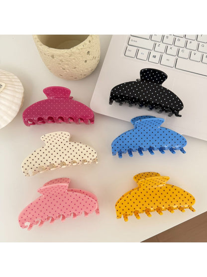 Beau - Polka Dot Flower Shape Claw Clip