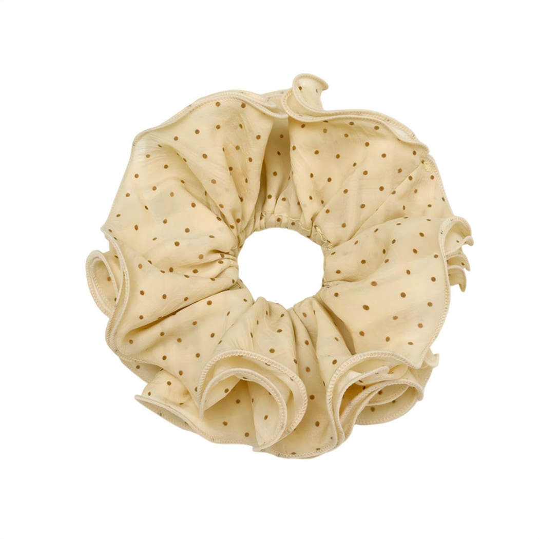 Gifty - Ruffled Polka Dot Polyester Scrunchie