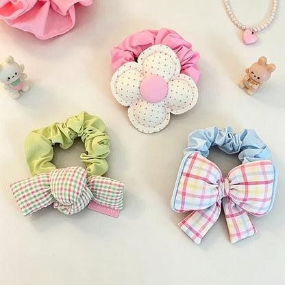Gifty - Plaid Bow Detail Elastic Scrunchie