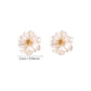 Earedge - White Camellia Floral Stud Earrings