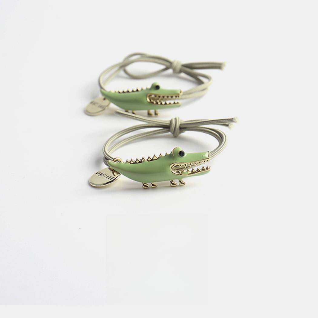 Gifty - Crocodile Charm Polyester Alloy Hair Tie