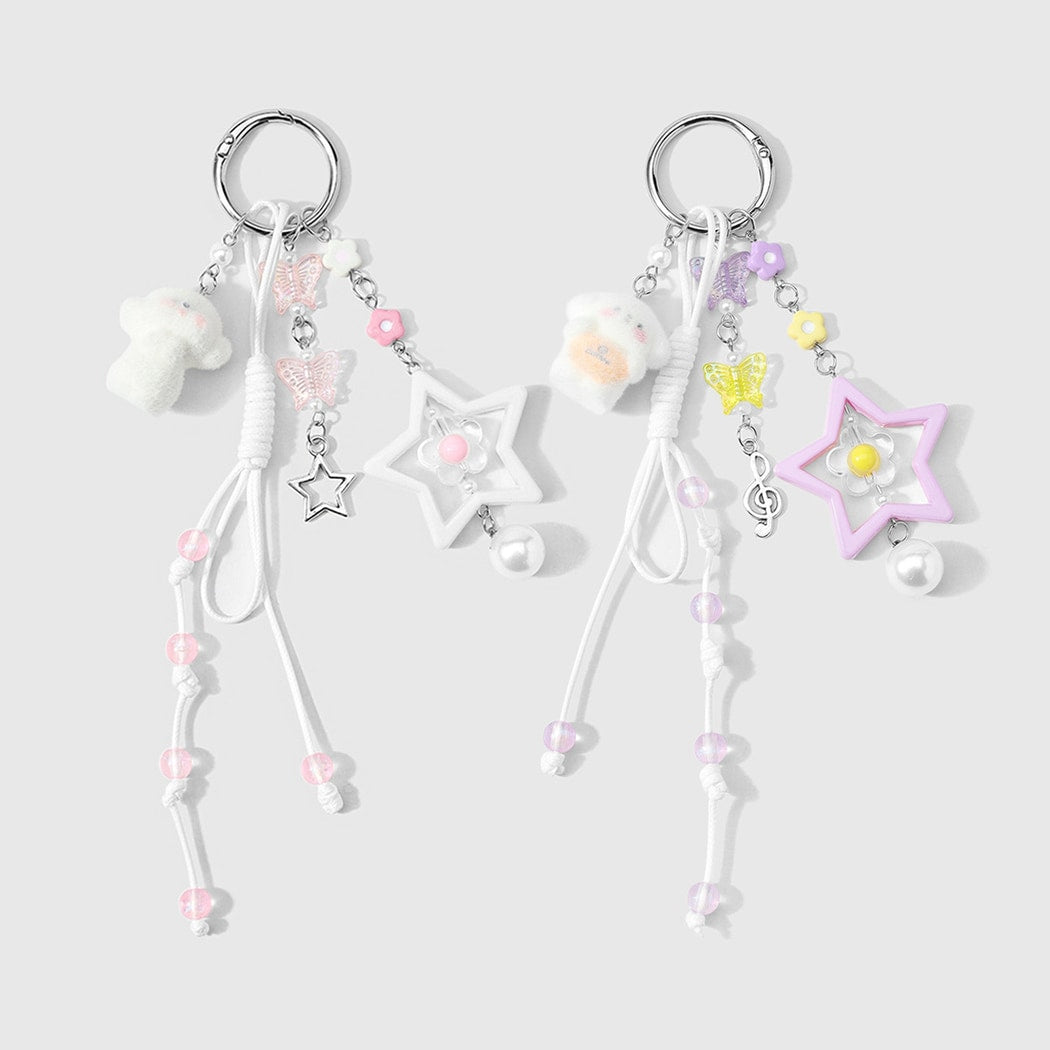 Keypus - Cute Dog Star Pendant Beaded Keychain