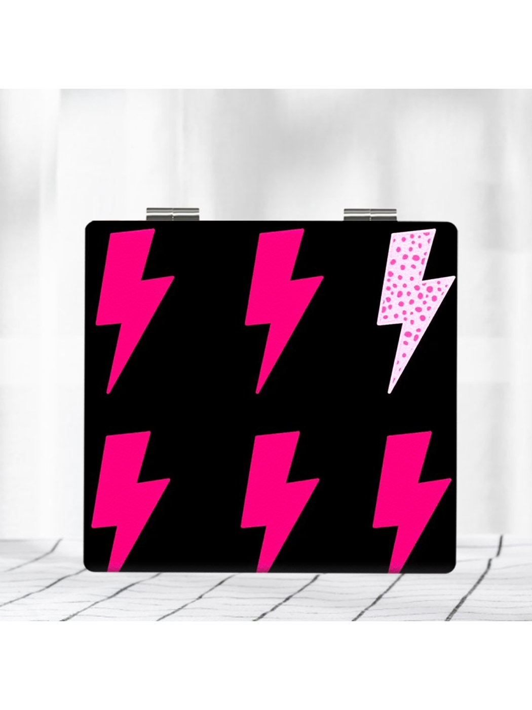 Mirroray - Pink Lightning Pattern Folding Makeup Mirror