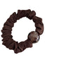 Gifty - Ruffled Leopard Print Ball Accent Scrunchie