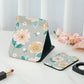 Mirroray - Floral Pattern PU Frame Folding Makeup Mirror