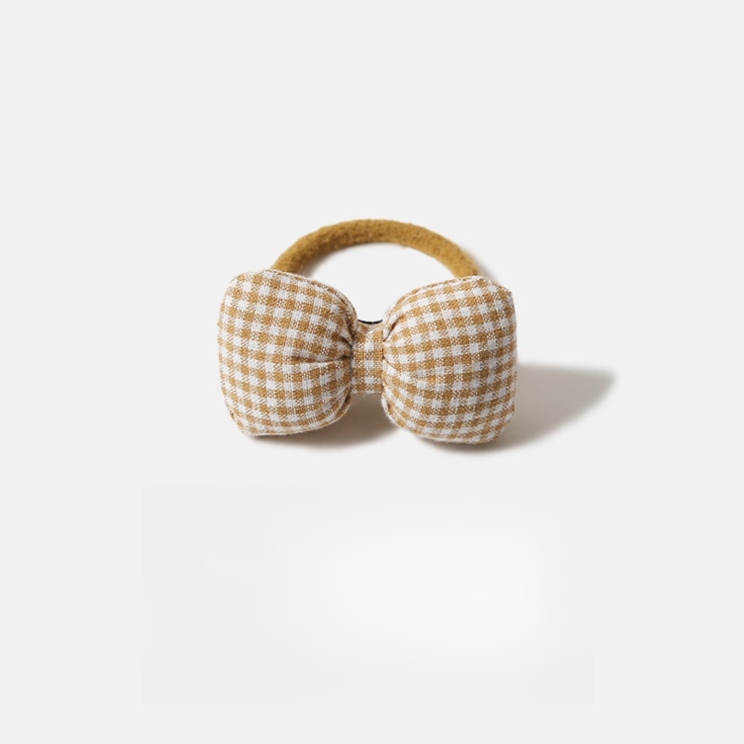 Gifty - Plaid Plush Bow Detail Polyester Hair Tie
