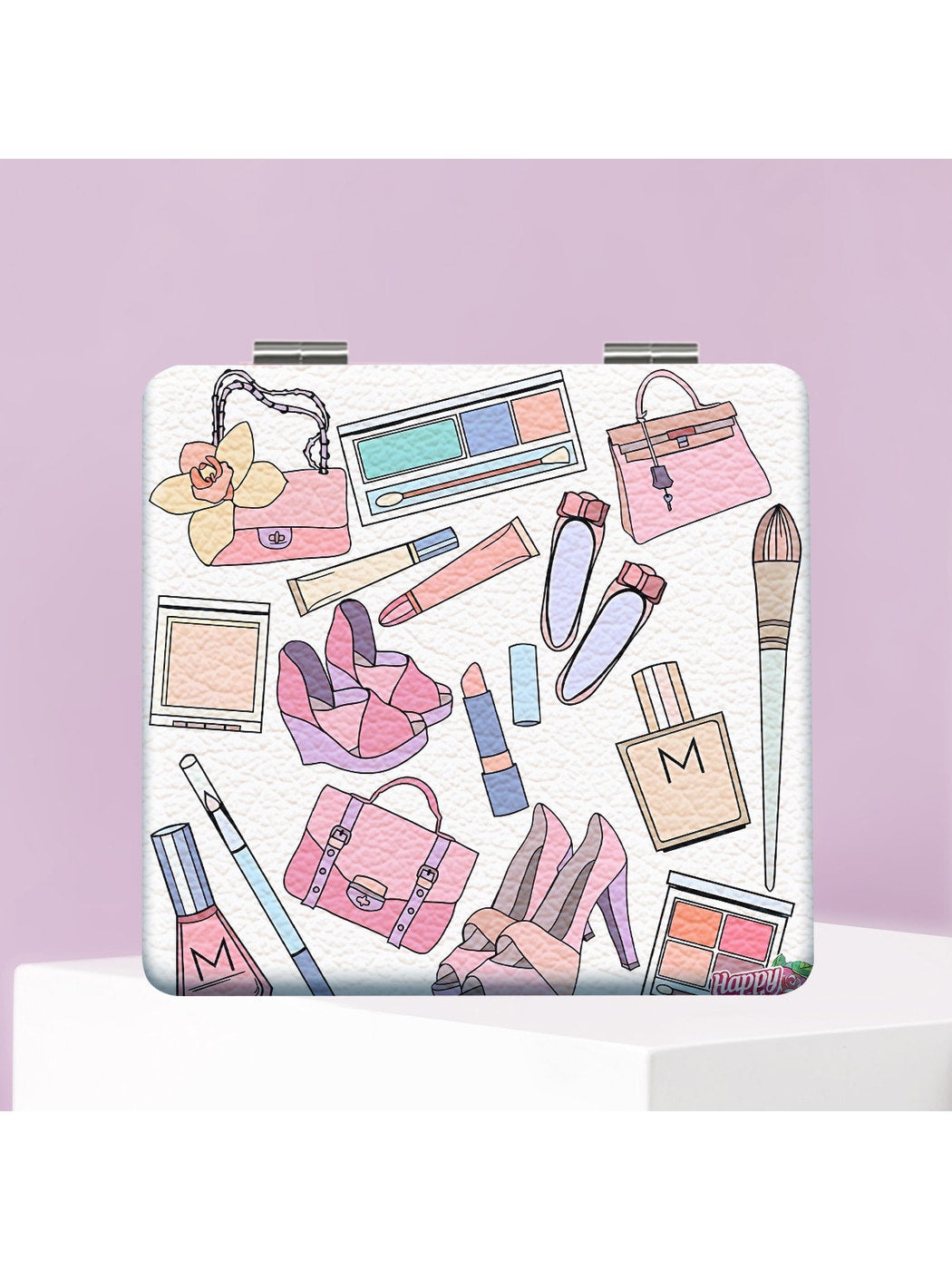 Mirroray - PU Leather Cartoon Style Compact Mirror