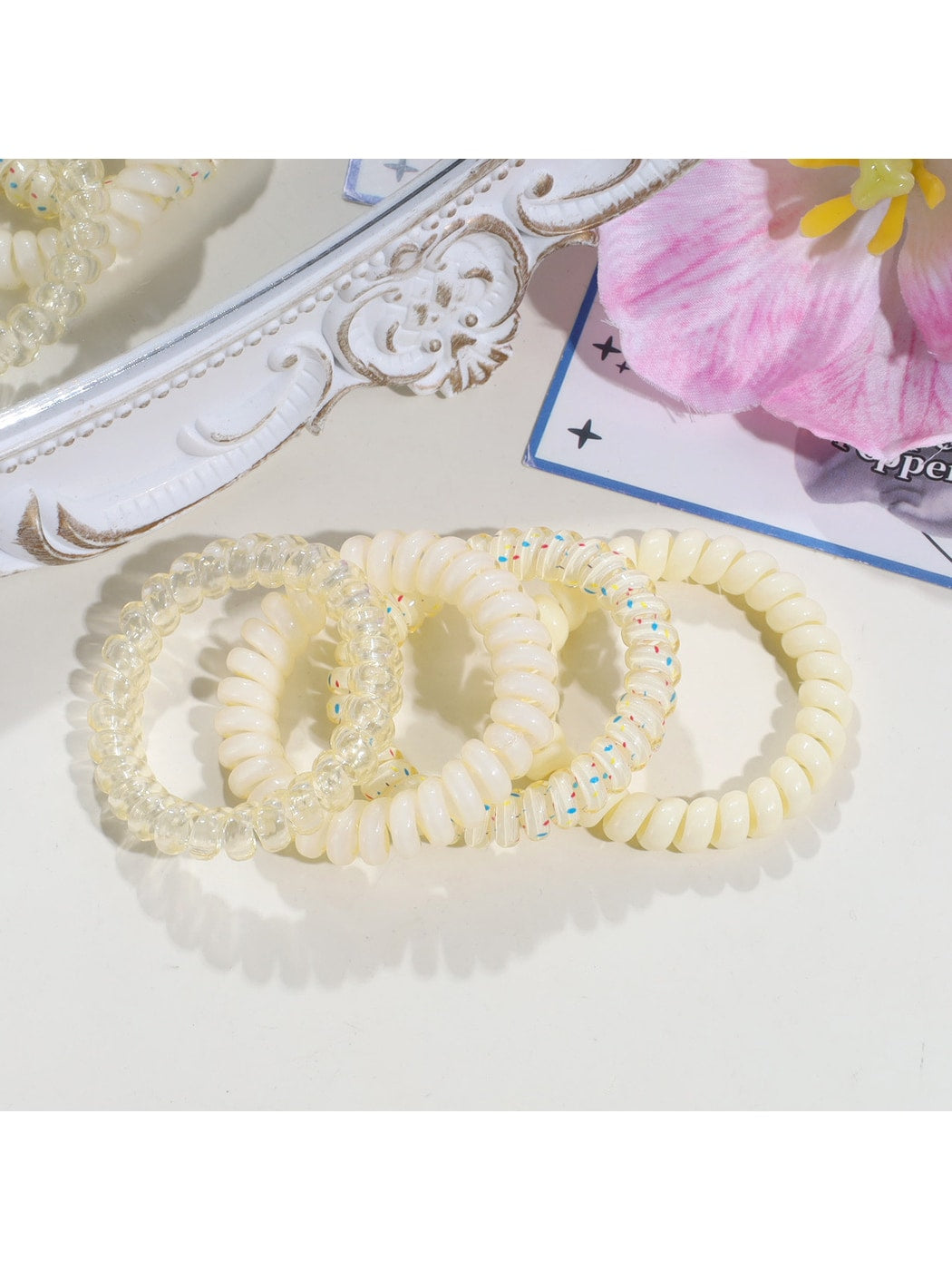 Gifty - Mixed Color Plastic Spiral Ponytail Coil Hair Tie