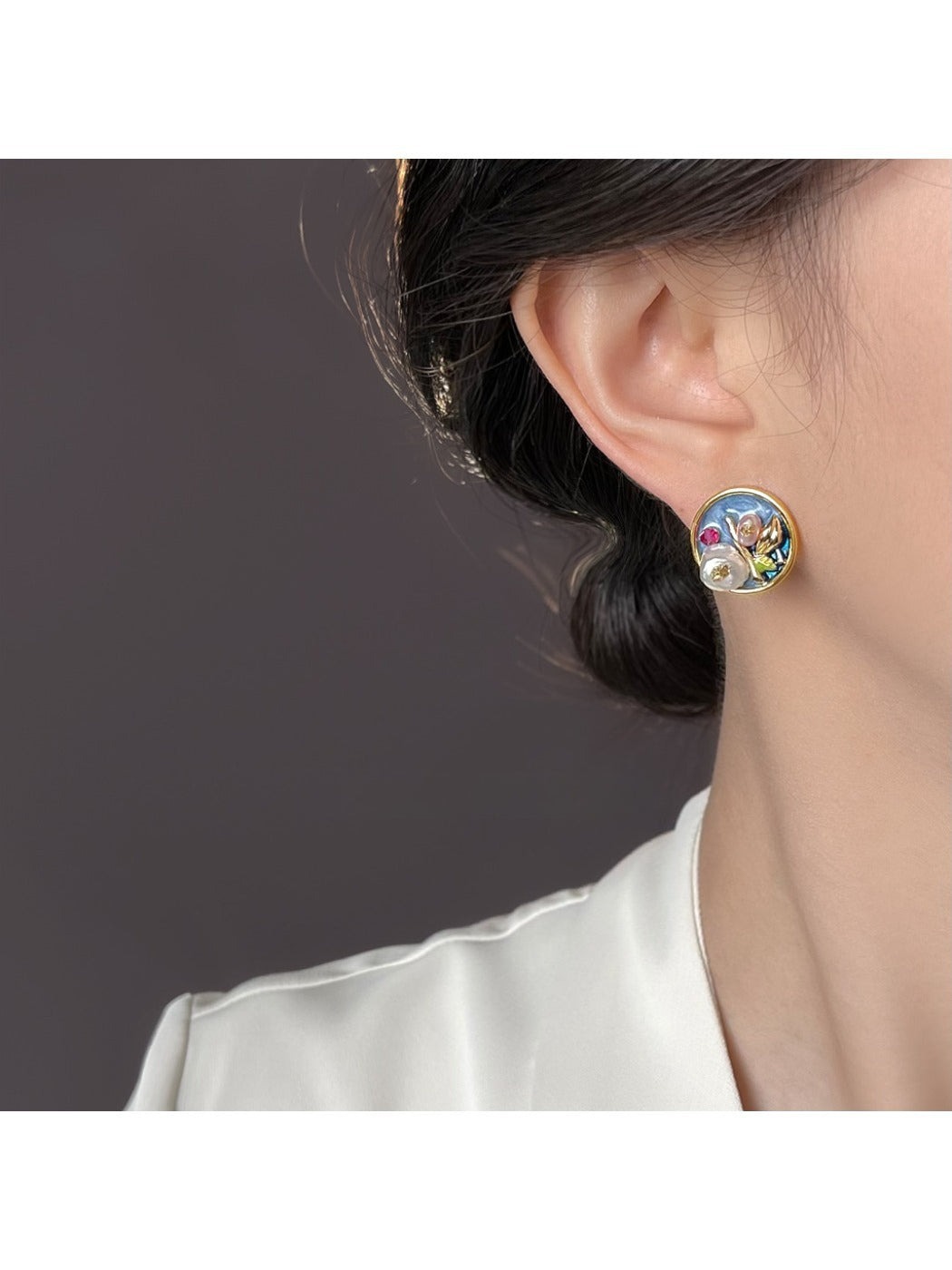 Earedge - Retro Floral Relief Earrings