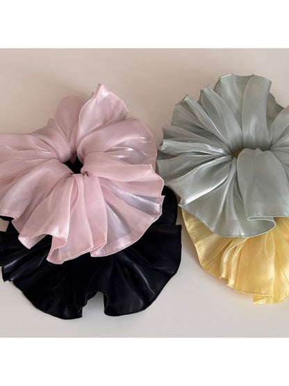 Gifty - Ruffled Sheen Polyester Fiber Scrunchie