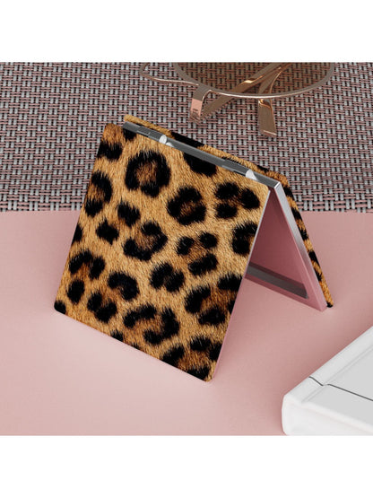 Mirroray - Vintage Leopard Print Square Compact Mirror