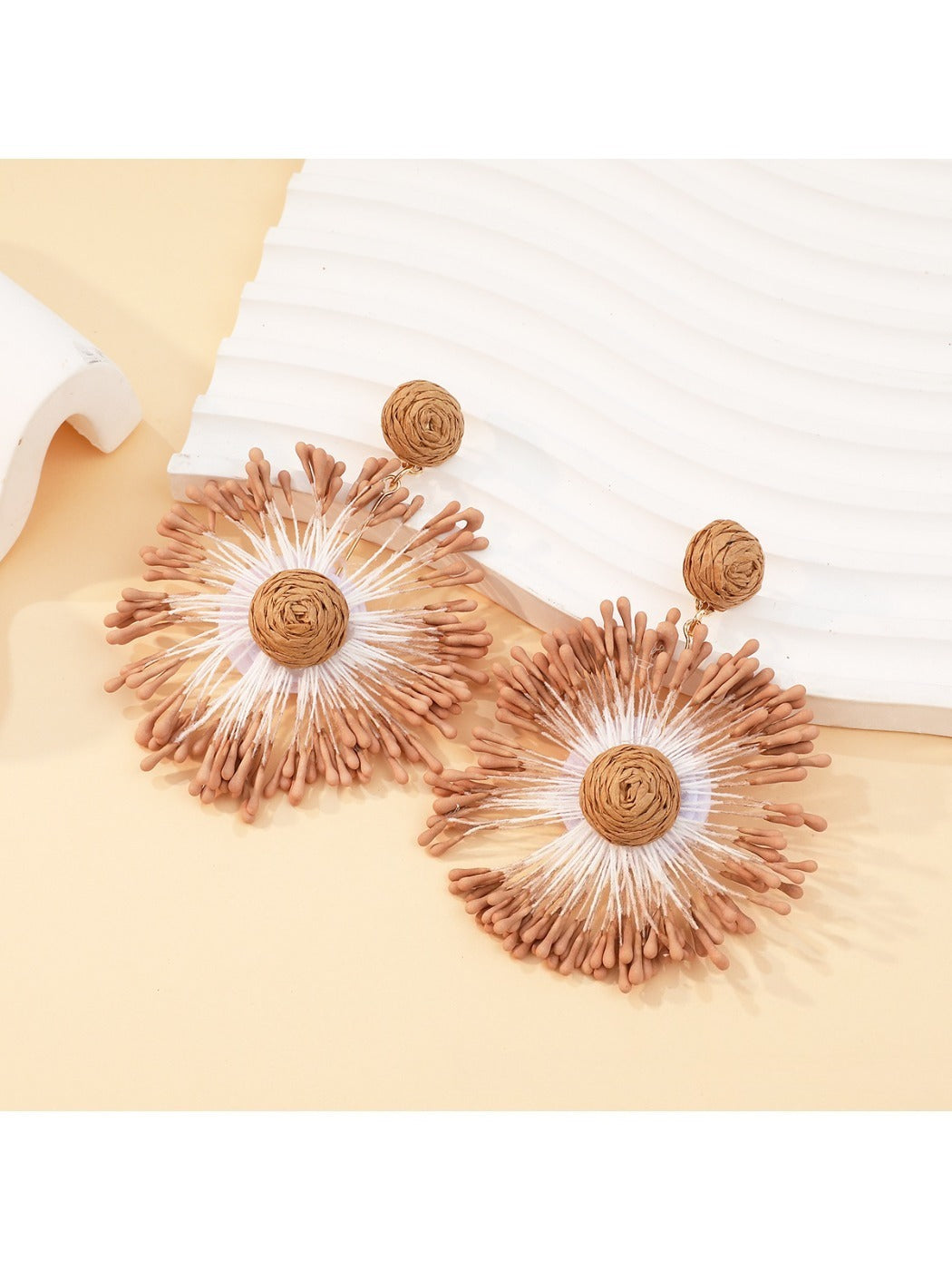 Sweet Flower Firework Shaped Earrings photographed with natural light