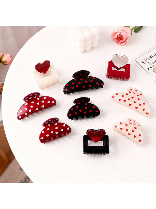 Beau - Minimalist Heart Pattern Hair Claw Clip