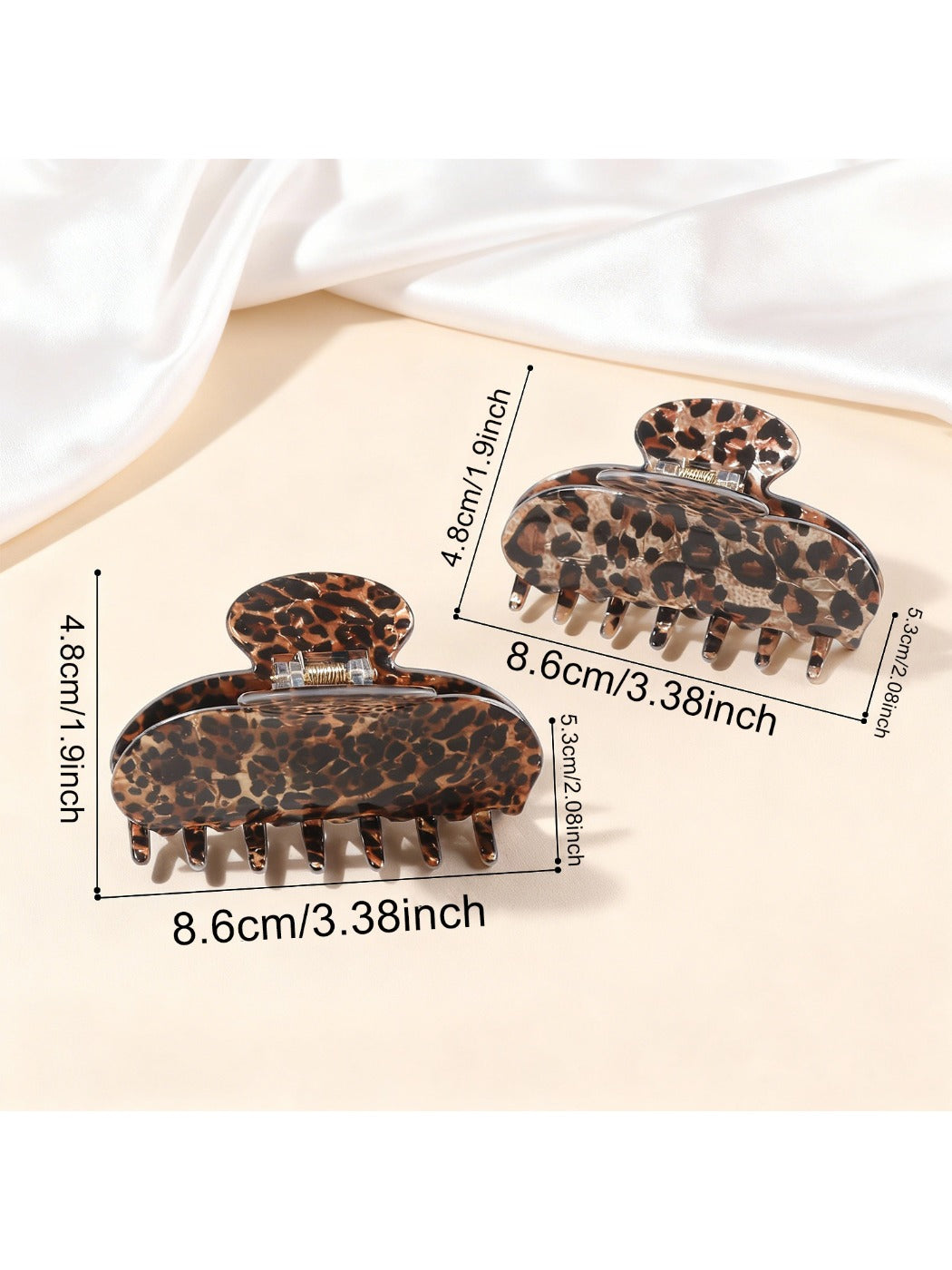 Beau - Leopard Print Half Moon Claw Clip