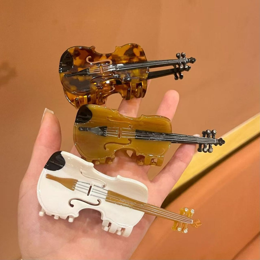 Beau - Violin Shaped Acetate Claw Clip