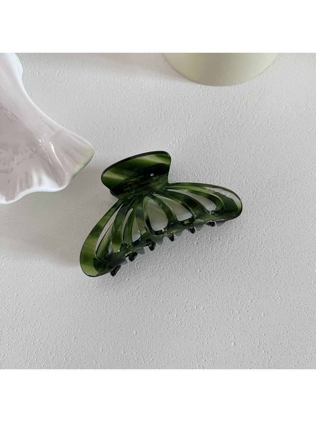 Beau - Green Twill Hair Clip