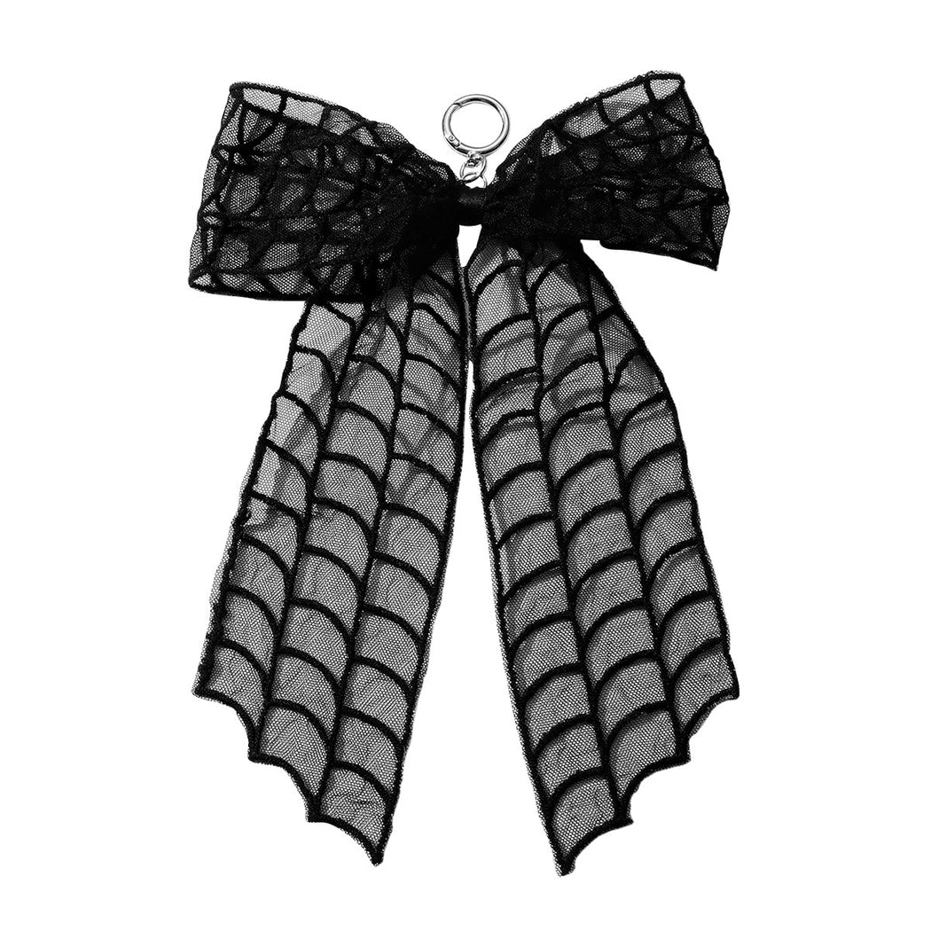 Keypus - Halloween Black Lace Bow Keychain
