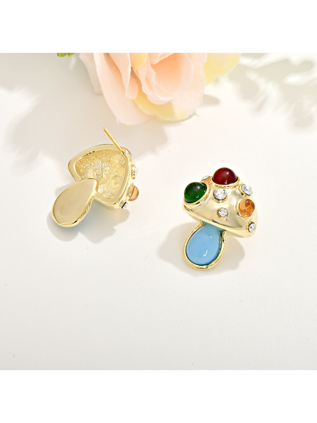Earedge - Spring Color Block Mushroom Earrings