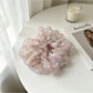 Gifty - Sweet Floral Print Mesh Trim Scrunchie