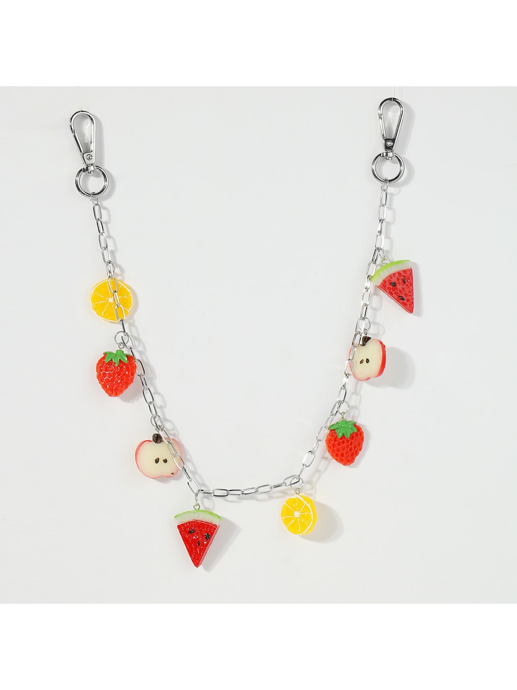 Keypus - Silver Tone Key and Lock Charm Chain Keychain