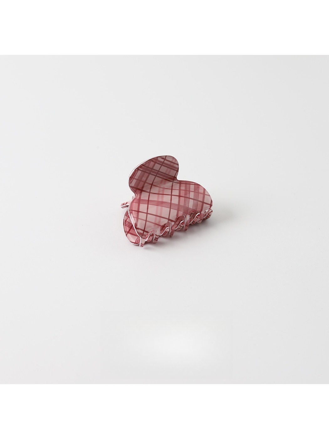 Beau - Pink Checkered Multi Shape PVC Claw Clip