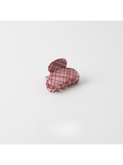 Beau - Pink Checkered Multi Shape PVC Claw Clip