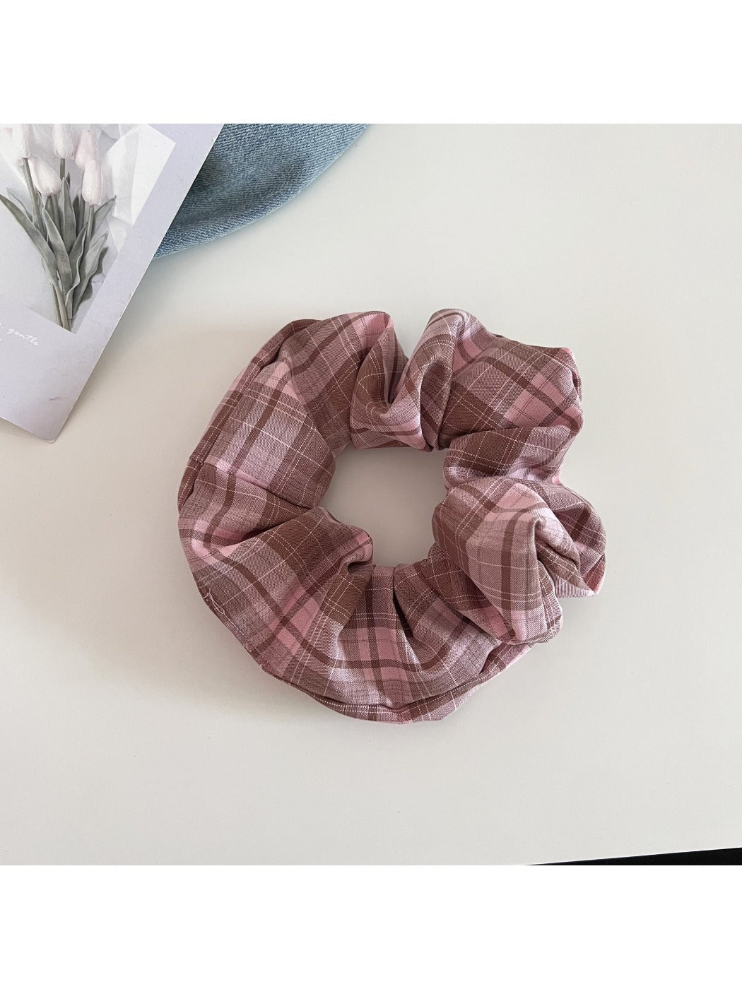 Gifty - Retro Plaid Fashion Scrunchie
