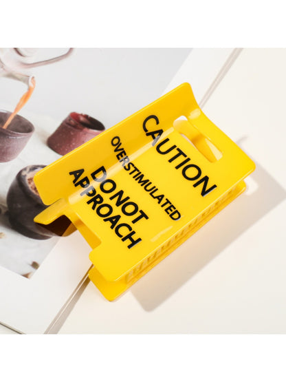 Beau - Yellow Caution Sign Shaped Claw Clip